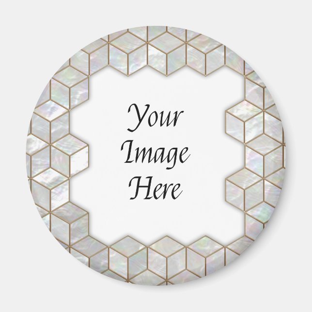 Mother Of Pearl Tiles Frame Magnet (Front)