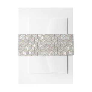 Mother Of Pearl Tiles Invitation Belly Band