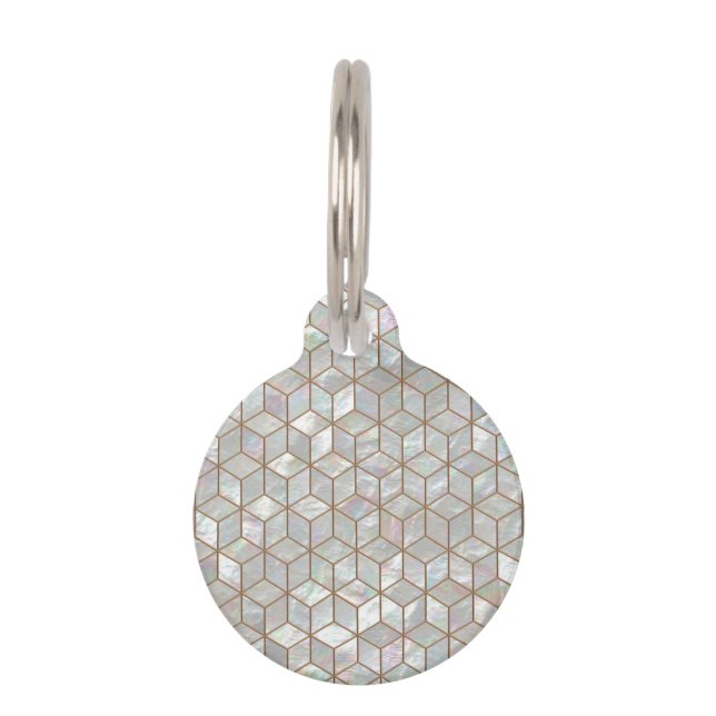 Mother Of Pearl Tiles Pet Tag (Front)
