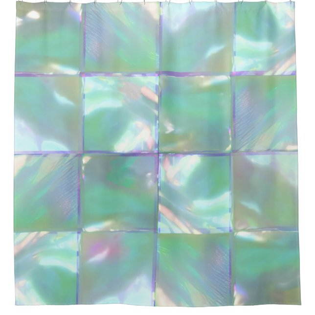 Mother of Pearl Tiles Shower Curtain (Front)