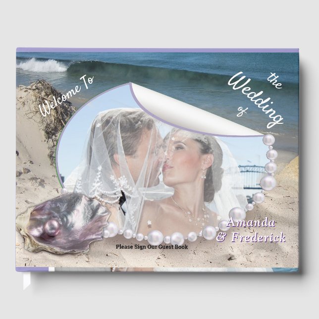 Mother of Pearls Merged like Liquid Swirls Guest Book (Front)