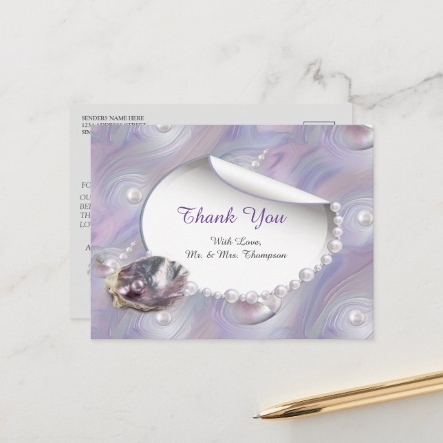 Mother of Pearls Merged like Liquid Swirls  Postcard (Front/Back In Situ)