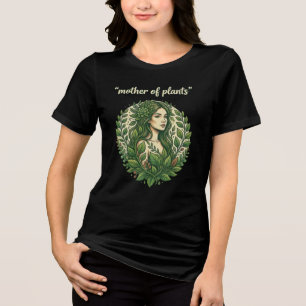 Mother of Plants Goddess Vintage Botanical Wreath  Tri-Blend Shirt