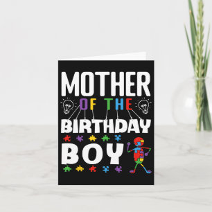 Mother Of The Birthday Boy Autism Awareness Puzzle Card