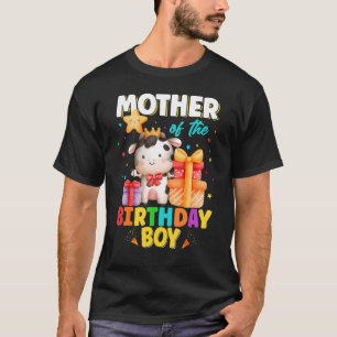 Mother Of The Birthday Boy Cow Farm Animals Family T-Shirt