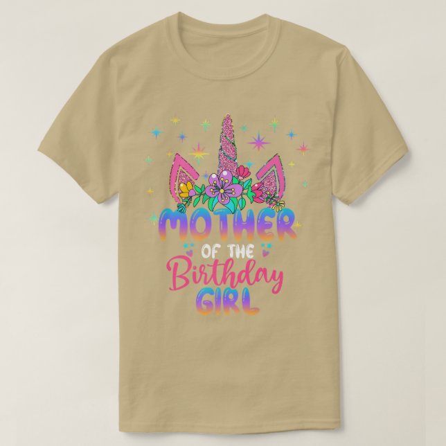 Mother Of the Birthday Girl Unicorn Birthday Party T-Shirt (Design Front)