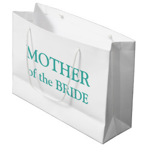 Mother of the Bride Aqua White Large Gift Bag