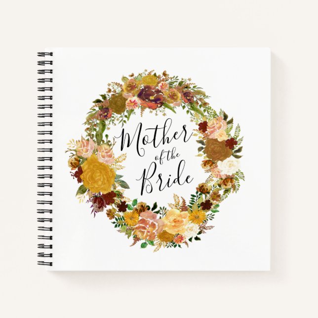 Mother of the Bride Autumn Wedding Guestbook Notebook (Front)