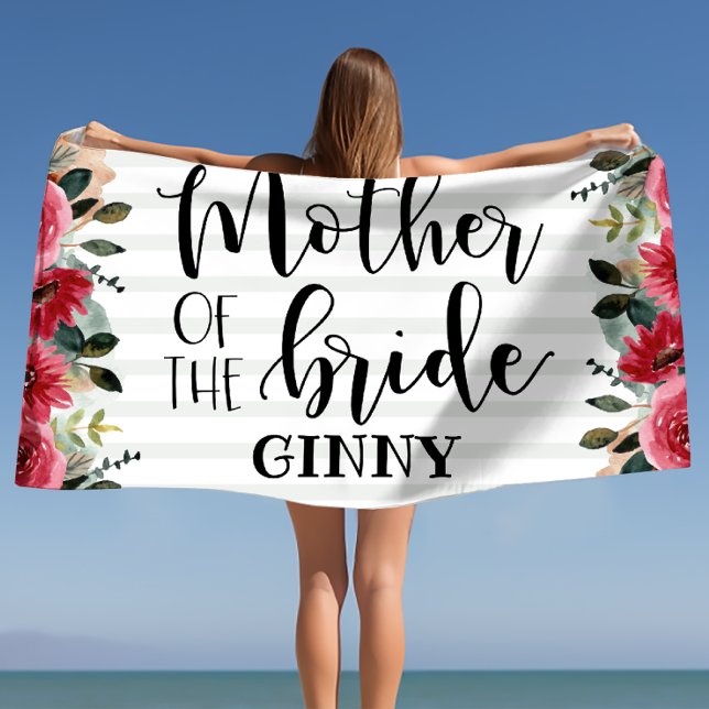 Mother of the Bride Bachelorette Personalised Beach Towel (Mother of the Bride Bachelorette Personalized Beach Towel)