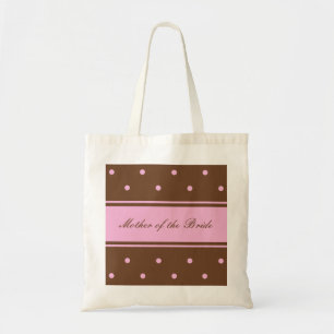 Mother of the Bride Bag -- Pink Dots on Brown Bag
