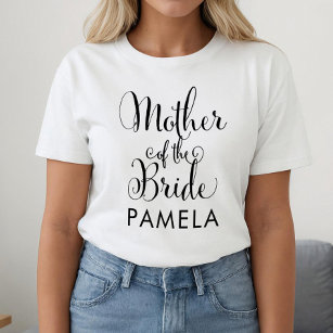 Mother of the Bride Black Personalised Wedding T-Shirt