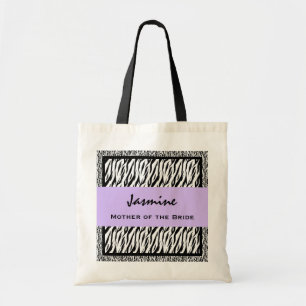 Mother of the Bride Black White PURPLE Zebra V14 Tote Bag