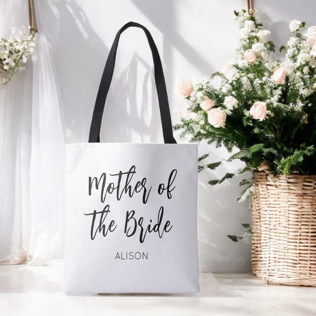 Mother of the Bride Black White Wedding  Tote Bag (Creator Uploaded)