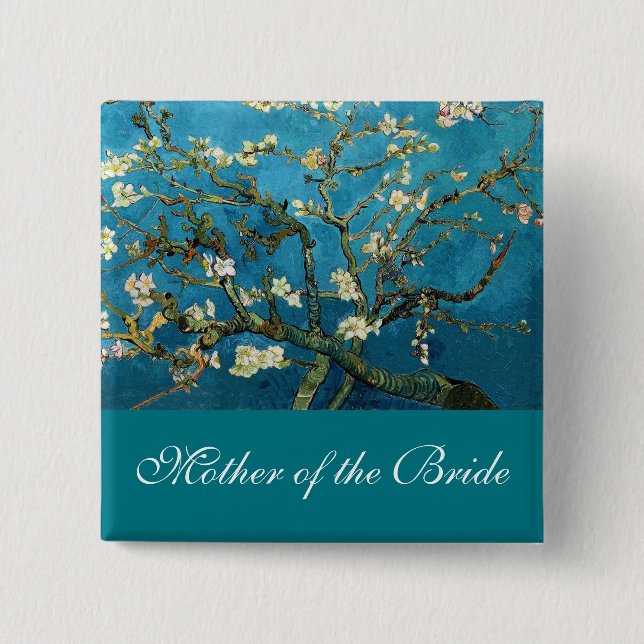 Mother of the bride Blossoming Almond tree 15 Cm Square Badge (Front)