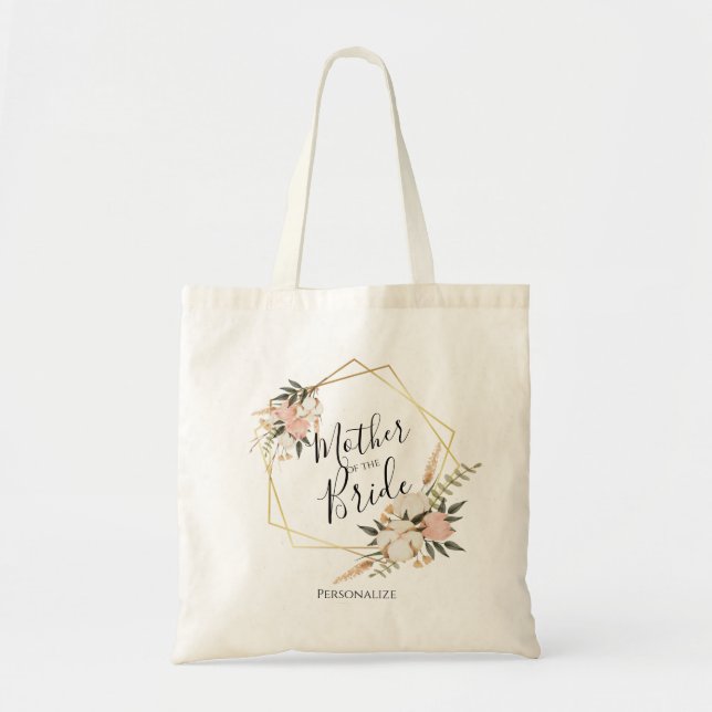 Mother of the Bride - Blush Floral -ersonalize Tote Bag (Front)
