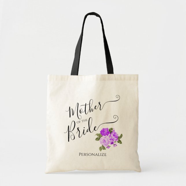 Mother of the Bride - Bridal Party - Purple Tote B (Front)