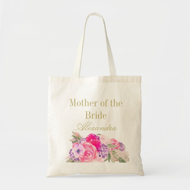 Mother of the Bride  Bridesmaid  Floral Personal Tote Bag (Front)