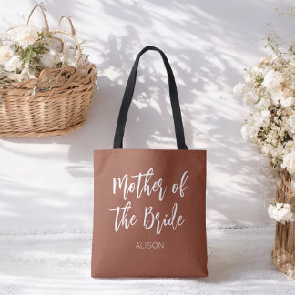 Mother of the Bride Brown White Wedding  Tote Bag
