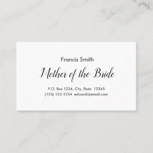 Mother of the Bride Business Cards