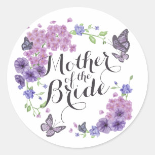 Mother of the Bride Butterflies Wedding Sticker