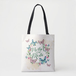 Mother of the Bride Butterfly Wreath Tote Bag