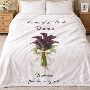 Mother of the Bride Calla Lily Wedding Party Gift  Fleece Blanket
