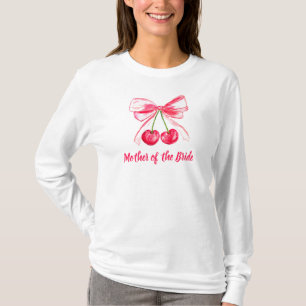 Mother of the Bride Coquette Pink Bow Wedding T-Shirt