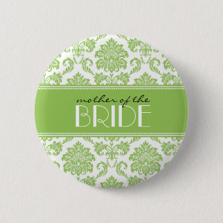 Mother Of The Bride Damask Button in Green