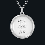 Mother Of The Bride Elegant Classy Gift 2023 Silver Plated Necklace<br><div class="desc">'Mother Of The Bride' printed in beautiful and elegant text,  this is perfect gift or party favour for the mother of the bride. You may personalise by changing the text as you wish.</div>