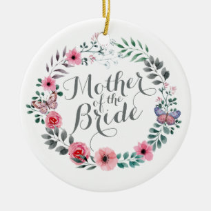 Mother of the Bride Elegant Floral Wedding Ornamen Ceramic Tree Decoration