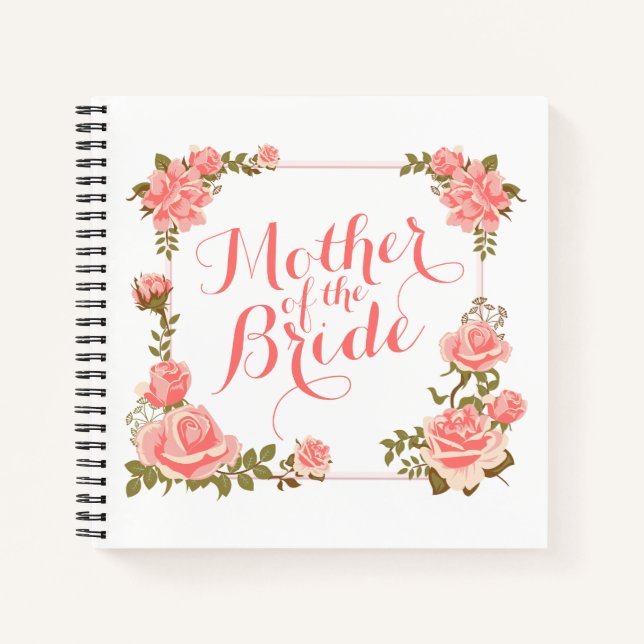 Mother of the Bride Elegant Wreath Notebook (Front)