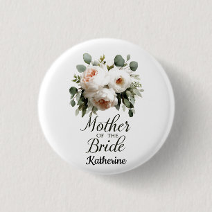 Mother of the Bride Floral Elegant Wedding Design 3 Cm Round Badge