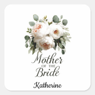 Mother of the Bride Floral Elegant Wedding Design Square Sticker
