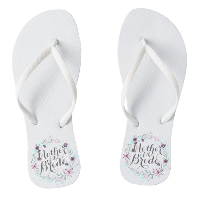 Mother of the Bride Floral Wedding Flip Flops (Footbed)