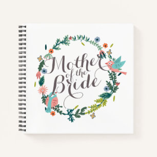 Mother of the Bride Floral Wreath Wedding Notebook
