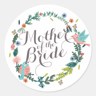 Mother of the Bride Floral Wreath Wedding Sticker