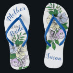 Mother of the Bride - flowers Jandals<br><div class="desc">hand drawn flowers,  for the mother of the bride / bridesmaids / bride/ sister / friends of just in general 

can be customised to change mother / of the / bride  and the persons name</div>