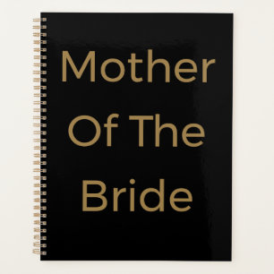Mother Of The Bride Gold Black Wedding Gift Favour Planner