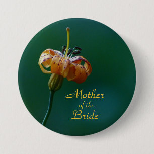Mother of the Bride, Golden Lily Button Pin