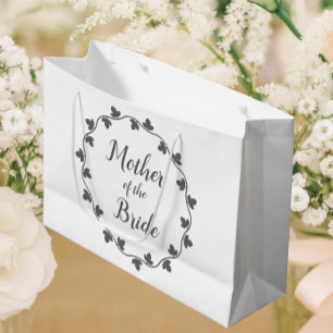 Mother of the Bride Grey Ivy Wreath Wedding Large Gift Bag