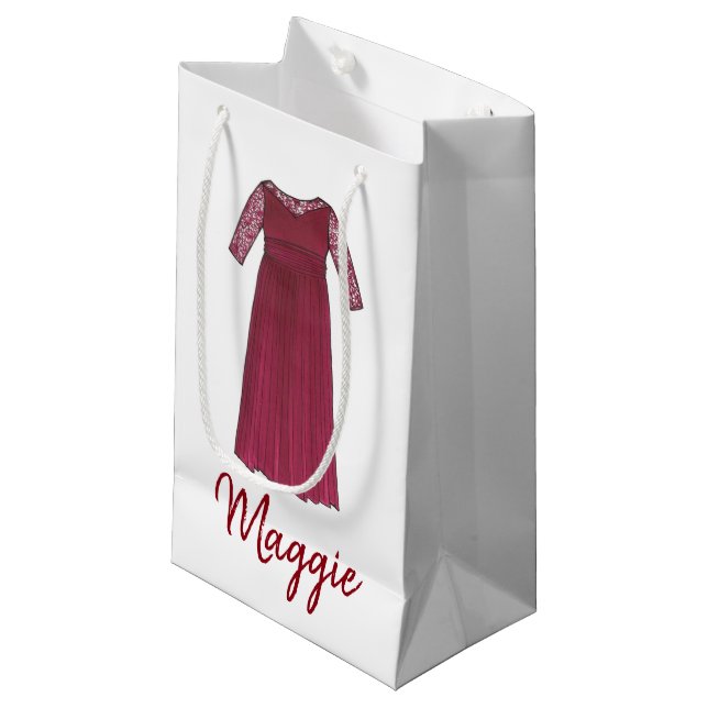 Mother of the Bride Groom Wedding Party Gown Dress Small Gift Bag (Front Angled)