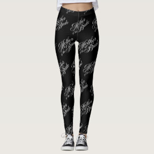 Mother of the Bride Leggings - White on Black