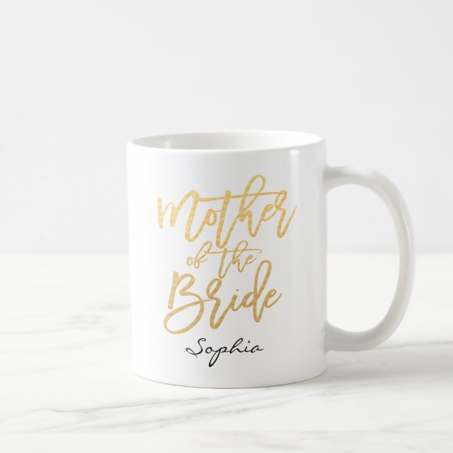 Mother of the Bride Lettering Custom Coffee Mug (Right)