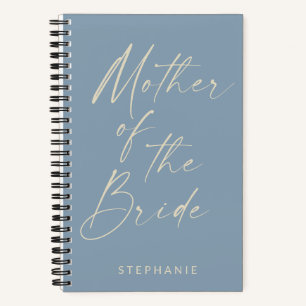 Mother of the Bride Minimalist Personalised Blue Notebook