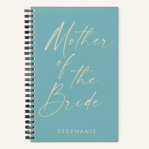 Mother of the Bride Minimalist Personalised Teal Notebook