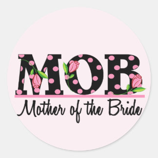 Mother of the Bride (MOD) Tulip Lettering Classic Round Sticker