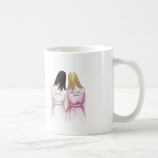 Mother of the Bride Mug Dark Br Bride Blonde Mum (Right)