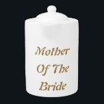 Mother Of The Bride Mum Gold White Gift Favour<br><div class="desc">'Mother Of The Bride' printed in beautiful and elegant text,  this is perfect gift or party favour for the mother of the bride. You may personalise by changing the text as you wish.</div>