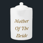 Mother Of The Bride Mum Gold White Gift Favour<br><div class="desc">'Mother Of The Bride' printed in beautiful and elegant text,  this is perfect gift or party favour for the mother of the bride. You may personalise by changing the text as you wish.</div>