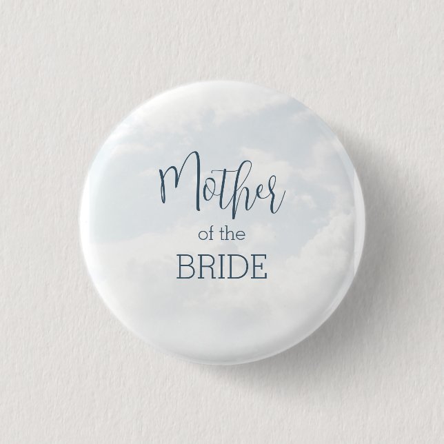 Mother of the Bride On Cloud Nine Bridal Shower 3 Cm Round Badge (Front)